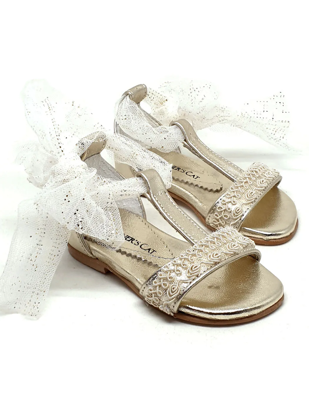 Baptismal Baby sandal for girl - MARLEE Gold