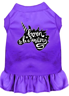 Born To Be A Unicorn Screen Print Dog Dress Purple Lg (14)