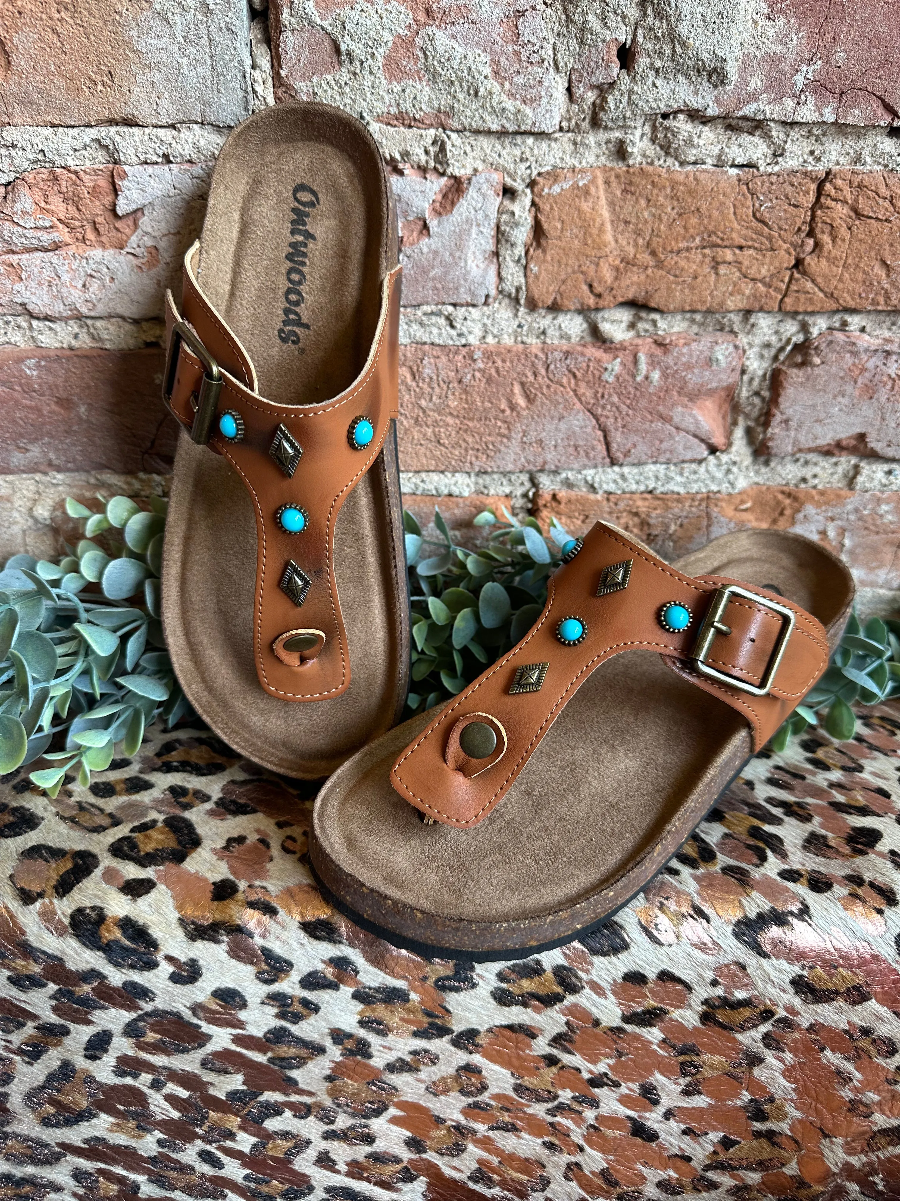Cognac Western Sandal