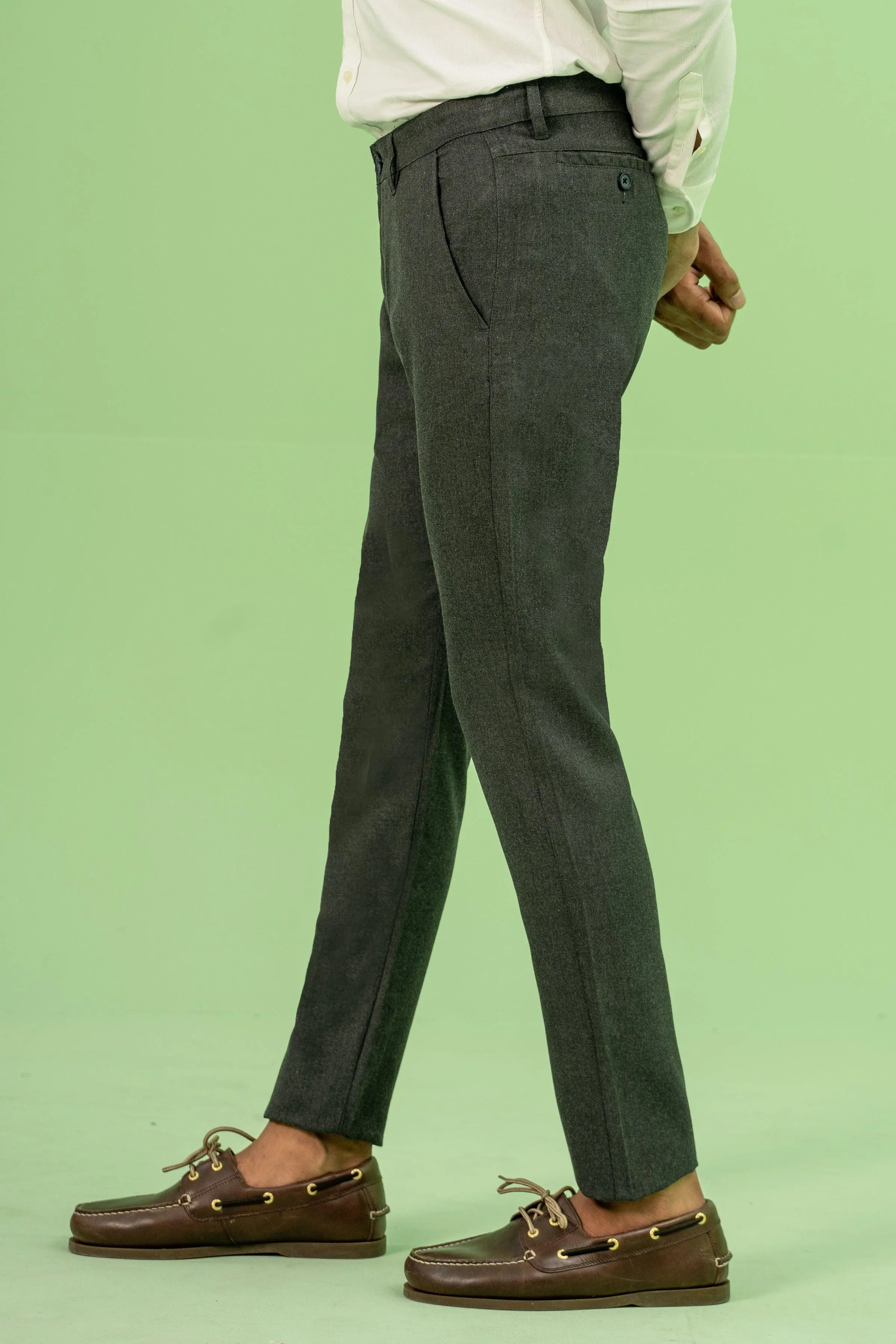 CROSS POCKET SELF TEXTURED PANT DARK GREY