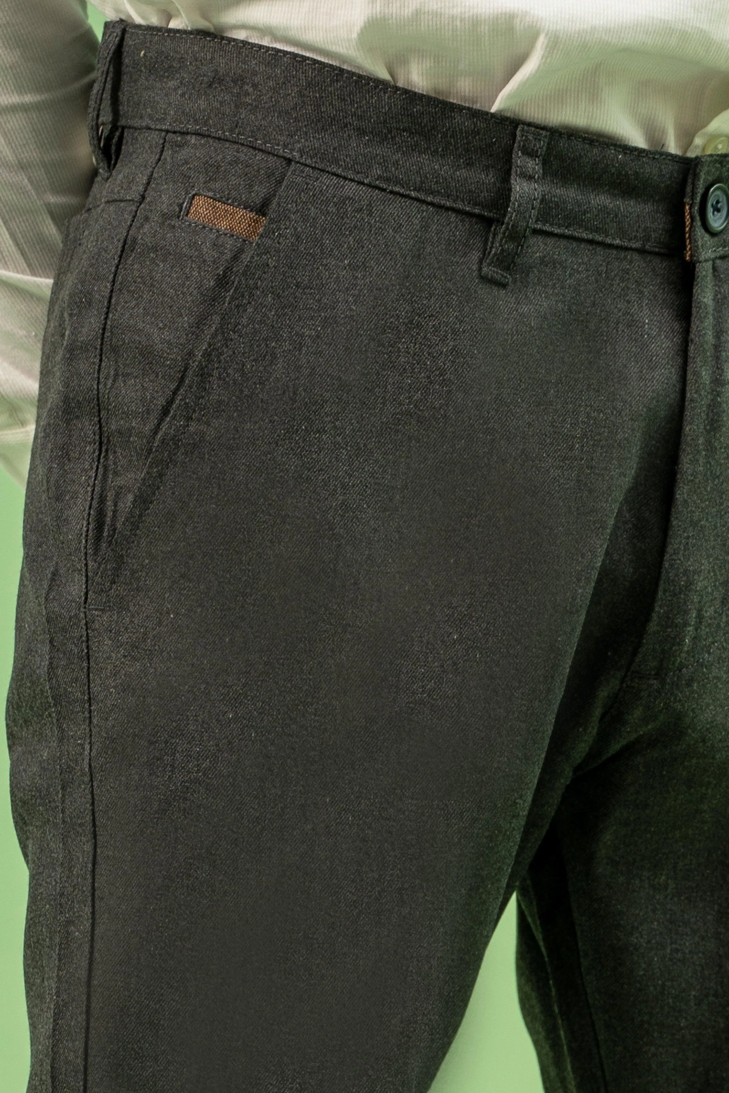 CROSS POCKET SELF TEXTURED PANT DARK GREY