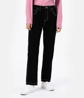 DICKIES WOMNENS ELLENDALE DENIM RINSED BLACK PANTALONE WORK DONNA
