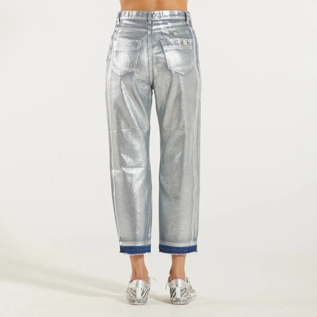 Elisabetta Franchi jeans boyfriend laminato
