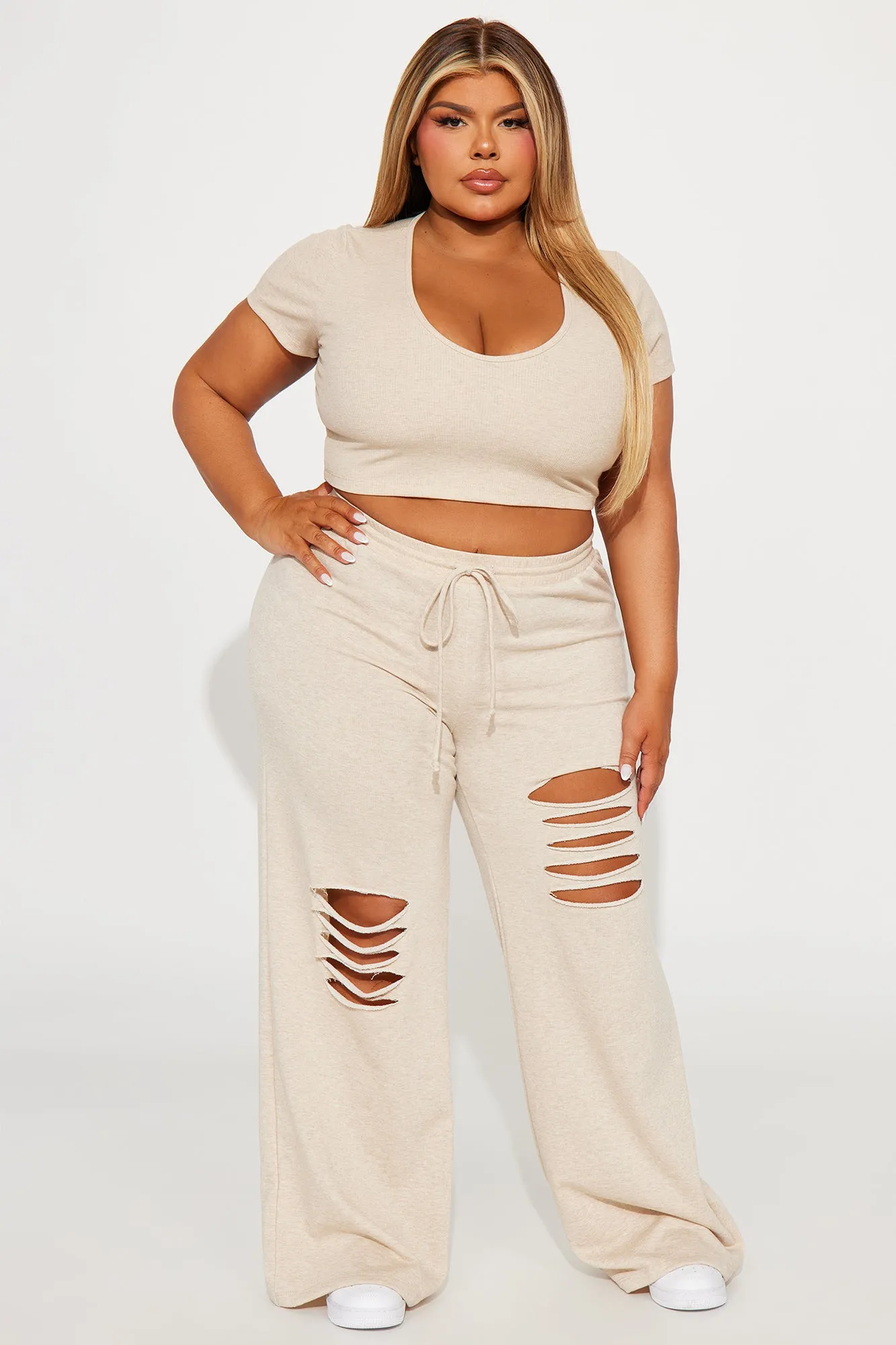Getting Along Pant Set - Oatmeal