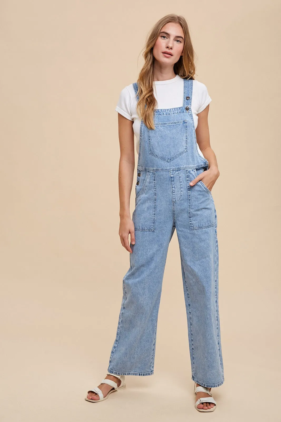 The Daunis Straight Leg Denim Overalls