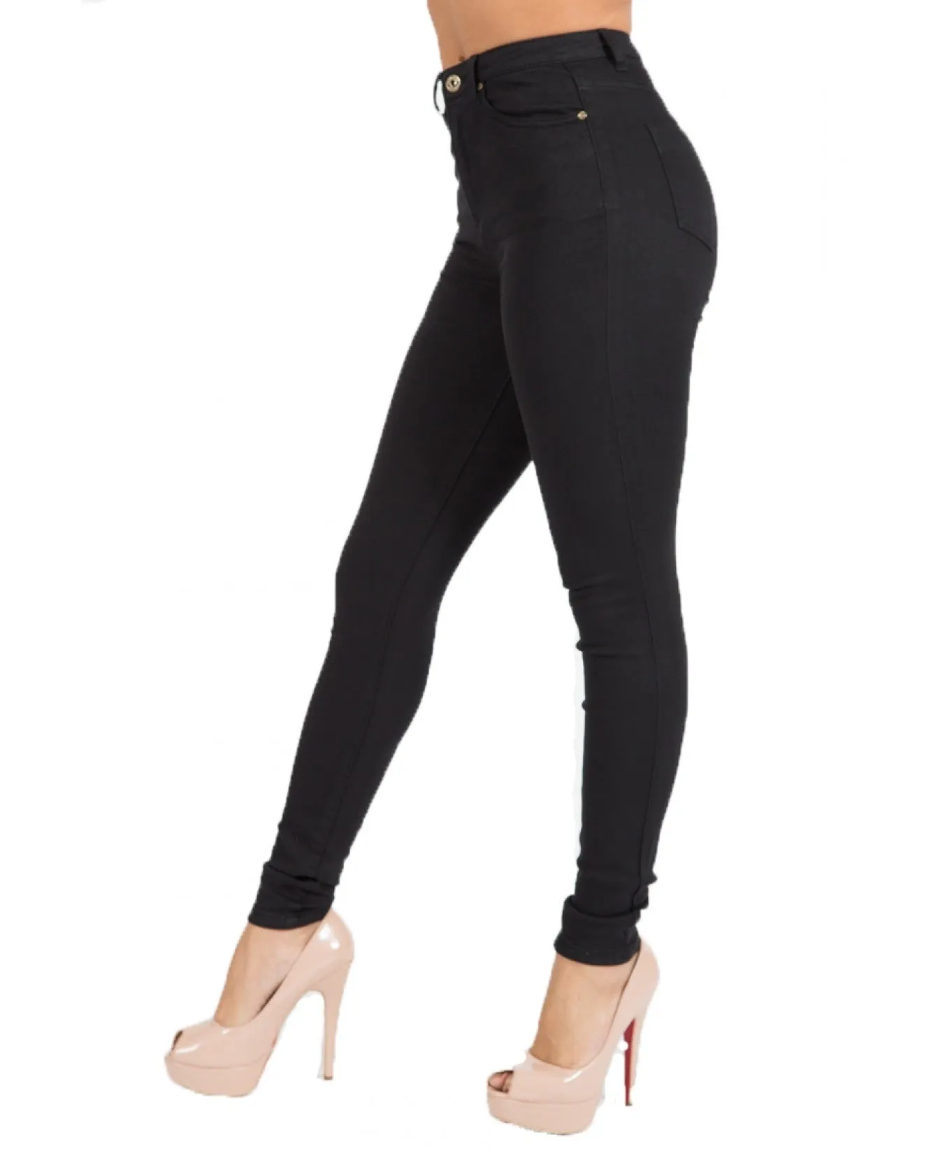TOXIK3 L185 HIGH WAIST SKINNY JEANS - BLACK